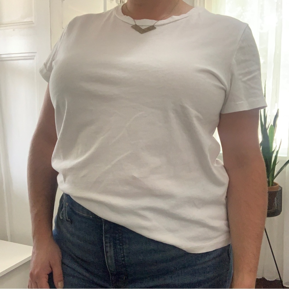 GAP Women’s 100% Organic Cotton Vintage Crewneck T-Shirt White Size XL